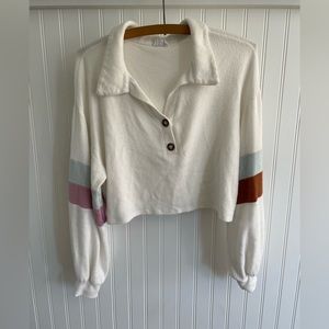 Lelis Collection Women's Cropped Long Sleeve White M